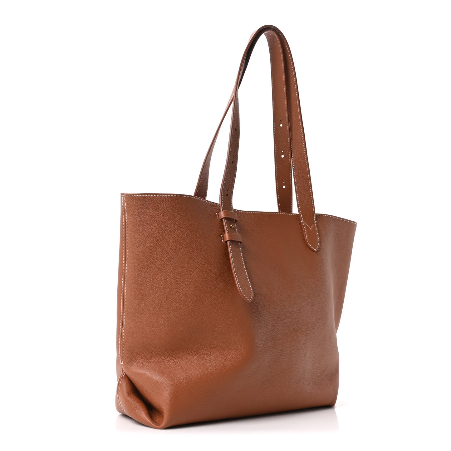 Grained Calfskin Low Key Cabas MM Cognac