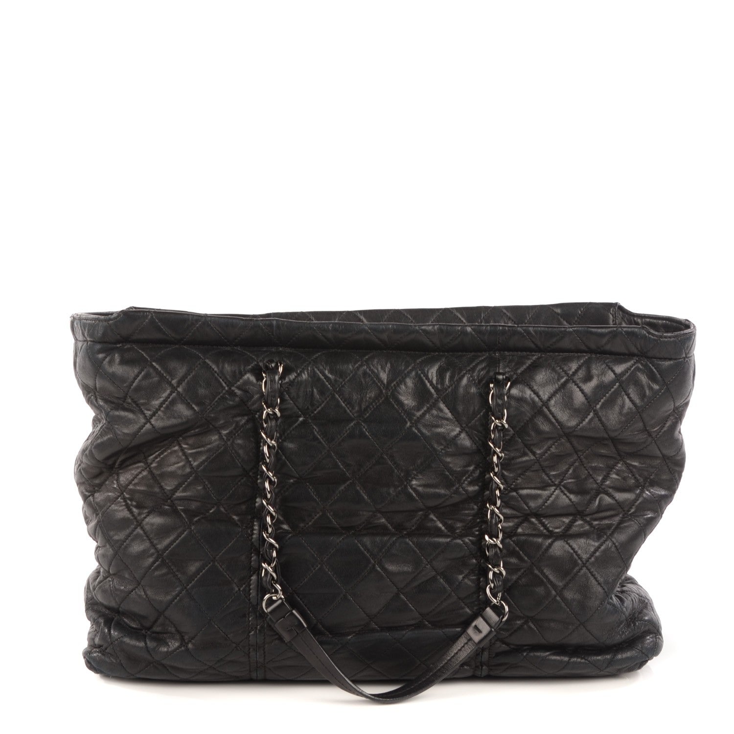 Chanel Lambskin Quilted East West Sharpei Tote Black 1 of 8