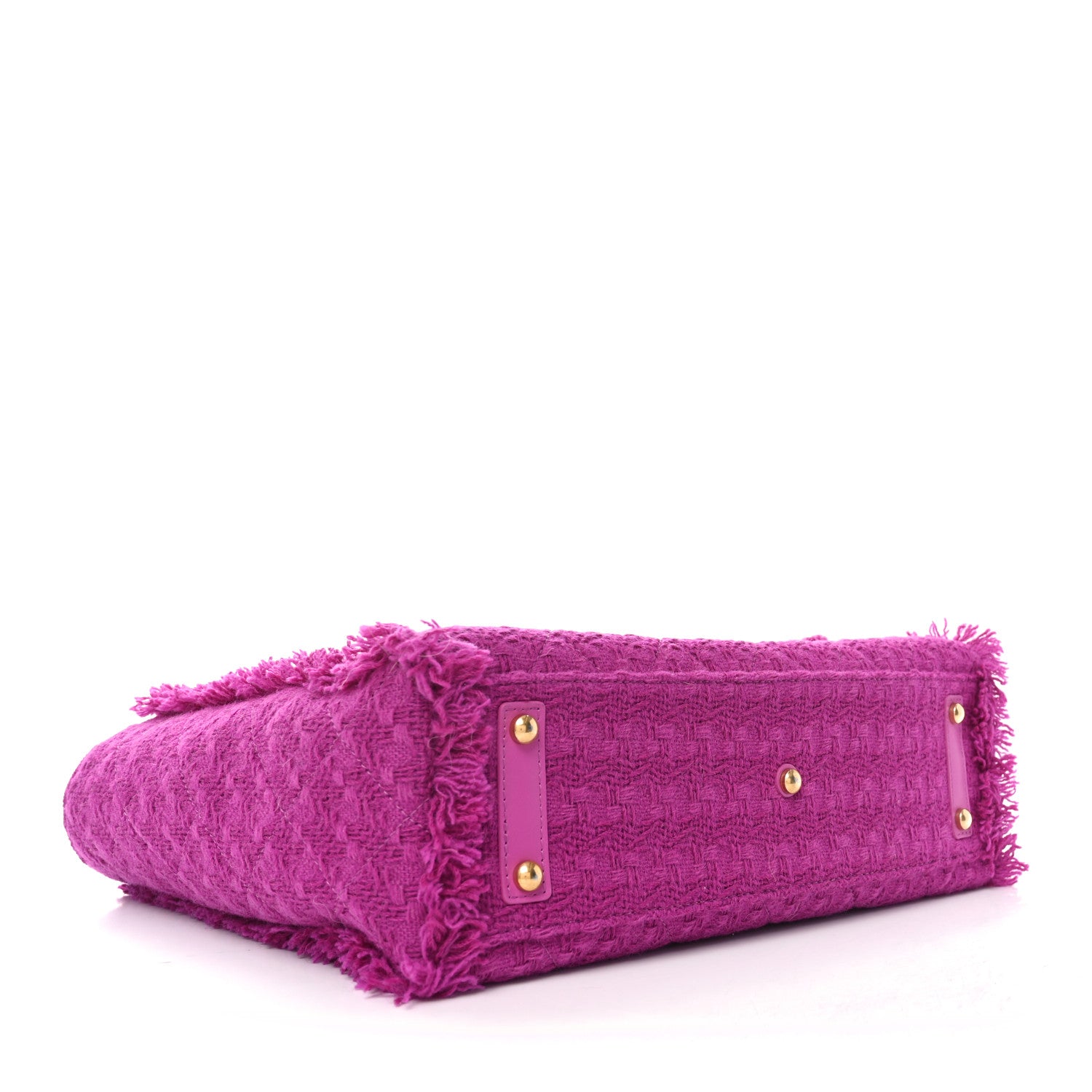 Chanel Wool Tweed Large Zipped Shopping Tote Magenta 4 of 11