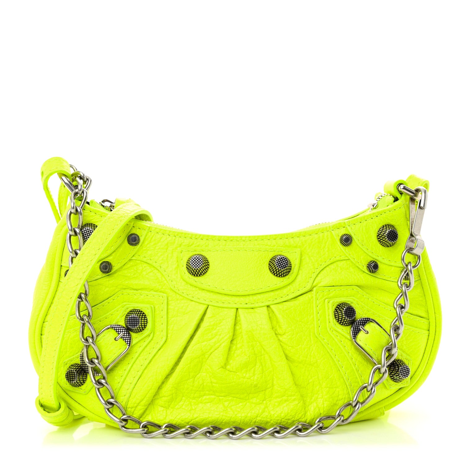 Balenciaga Agneau Arena Le Cagole Mini Purse With Chain Lime 1 of 10