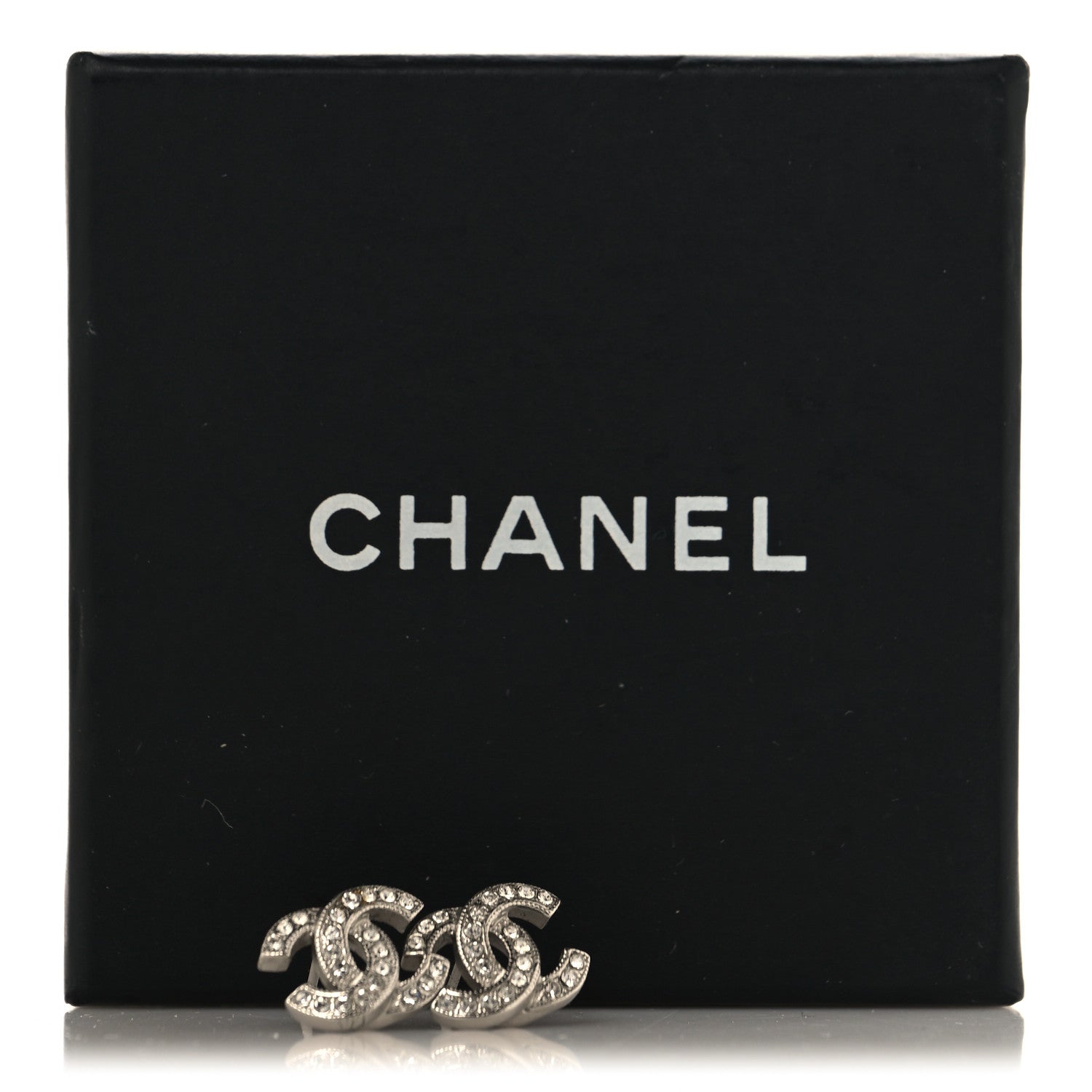 Chanel Crystal CC Earrings Silver 5 of 5