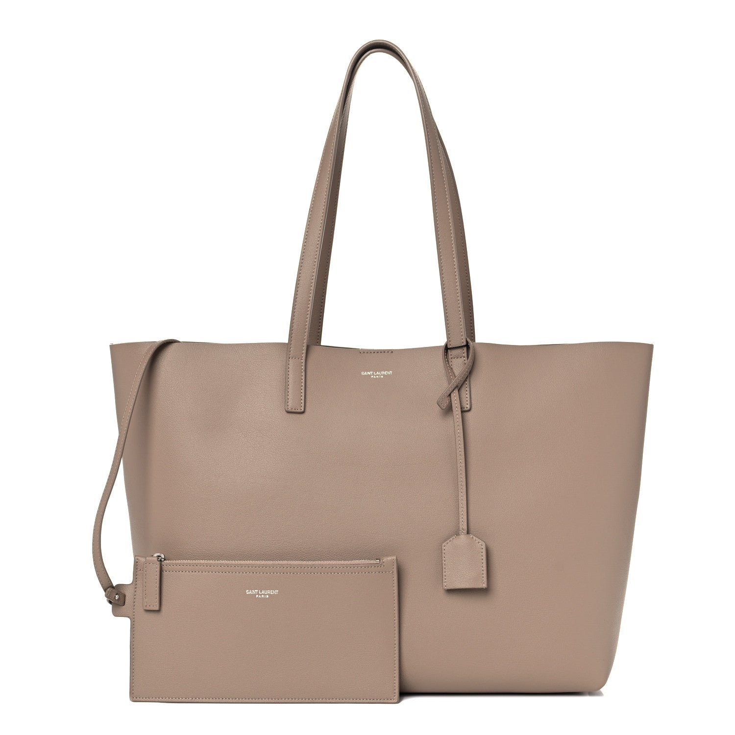 Saint Laurent Calfskin Large Shopping Tote Dark Beige 1 of 9
