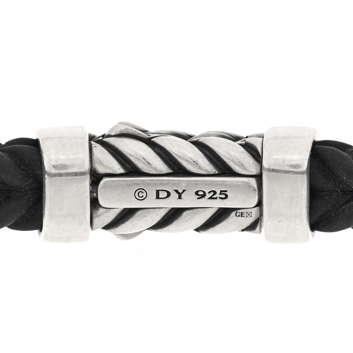 Sterling Silver Rubber Diamond Chevron Bracelet