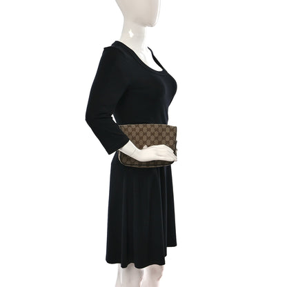 Gucci Monogram Dollar Calfskin Belt Bag Beige Ebony Testa di Moro Marrone Scuro 2 of 9