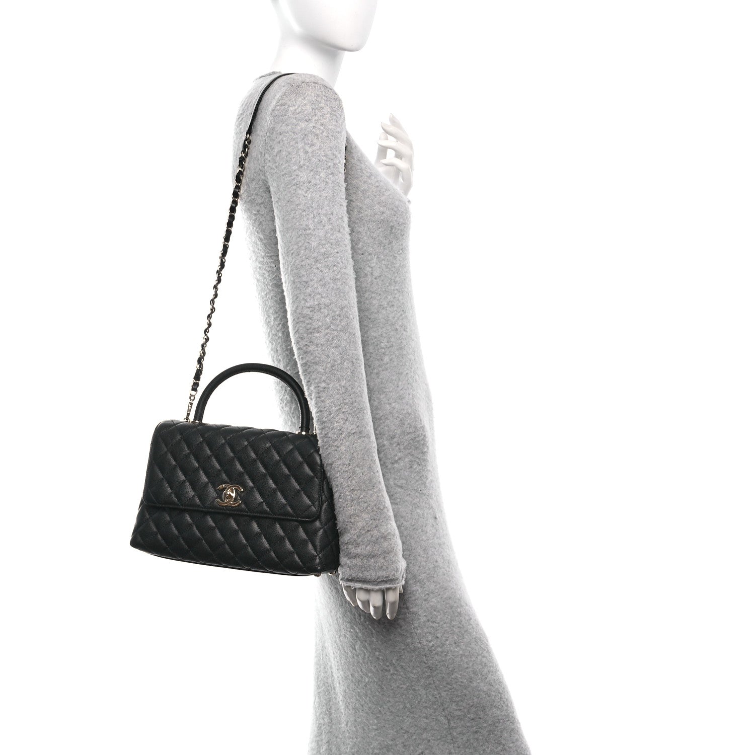 Chanel Caviar Quilted Small Coco Handle Flap Black 2 of 13