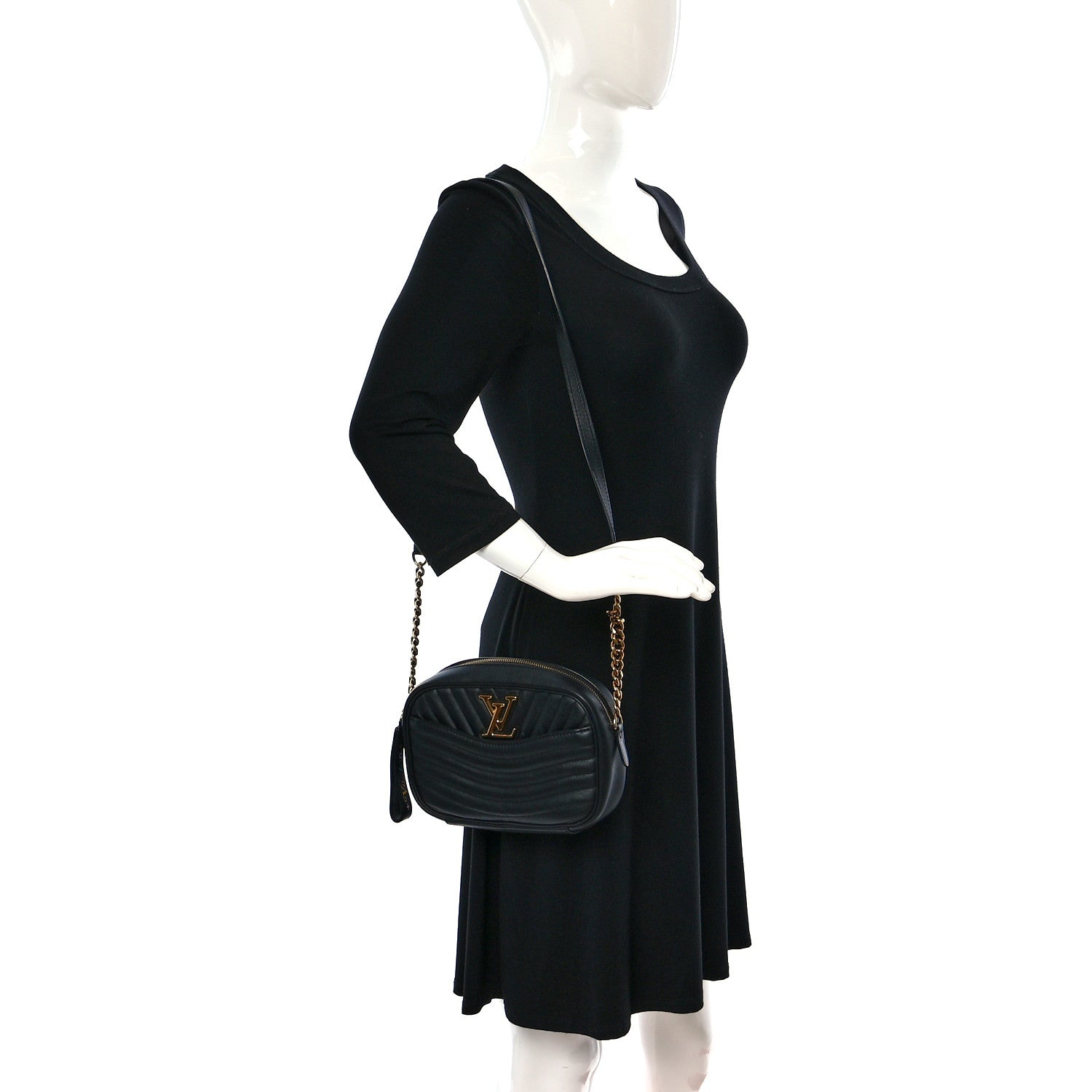 Louis Vuitton Calfskin New Wave Camera Bag Black 2 of 8
