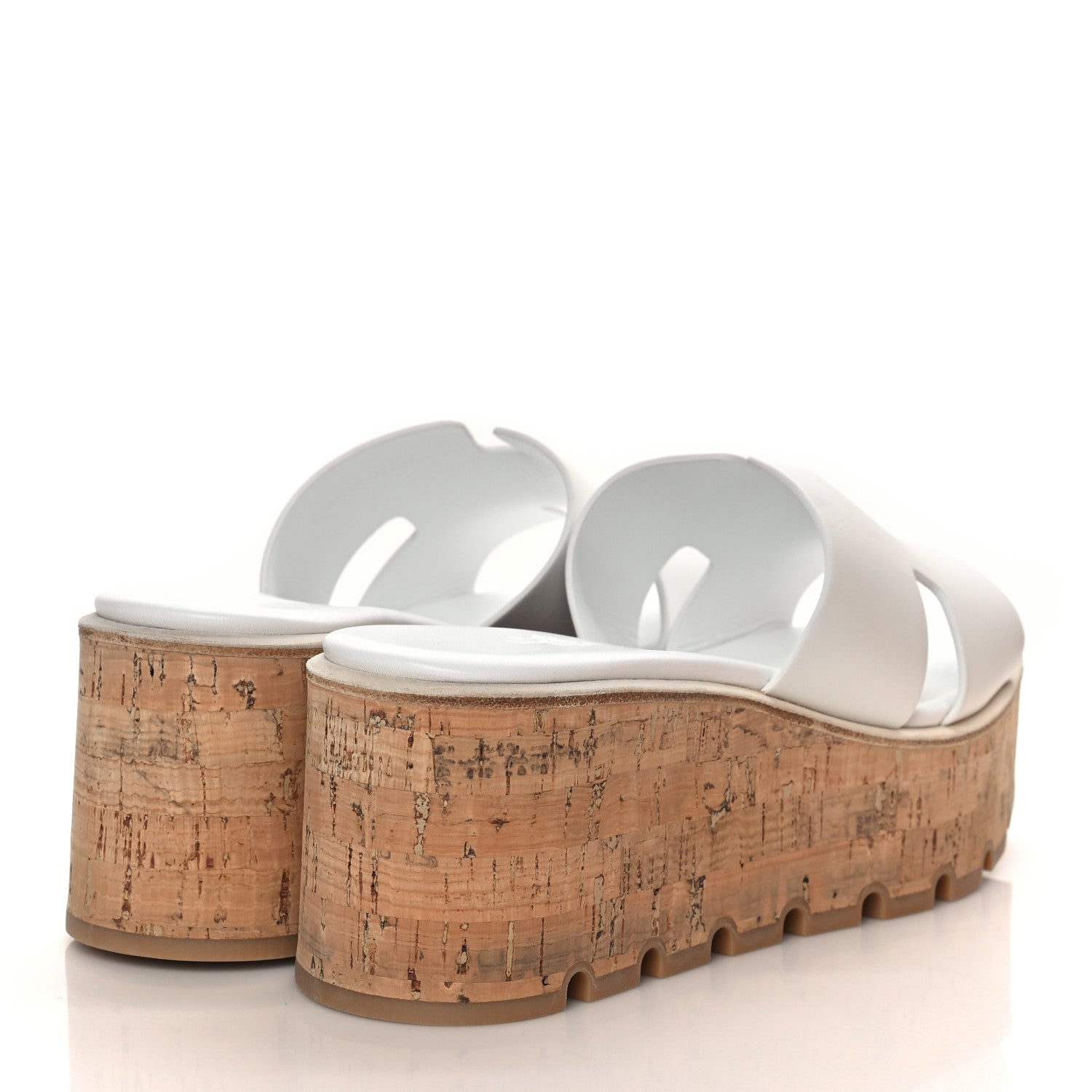 Hermes Calfskin Cork Eze 30 Sandals 40 White 4 of 9