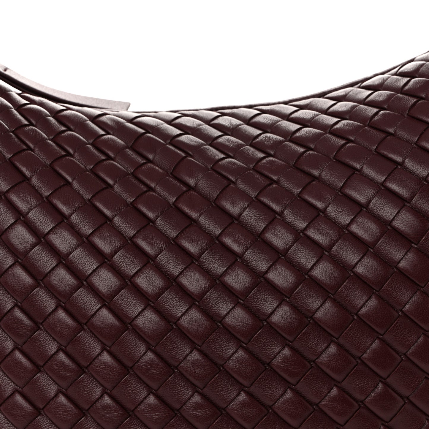 Lambskin Intrecciato Medium Padded Veneta Deep Mahogany