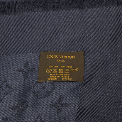 Louis Vuitton Wool Silk Monogram Shawl Blue Nuit 5 of 5