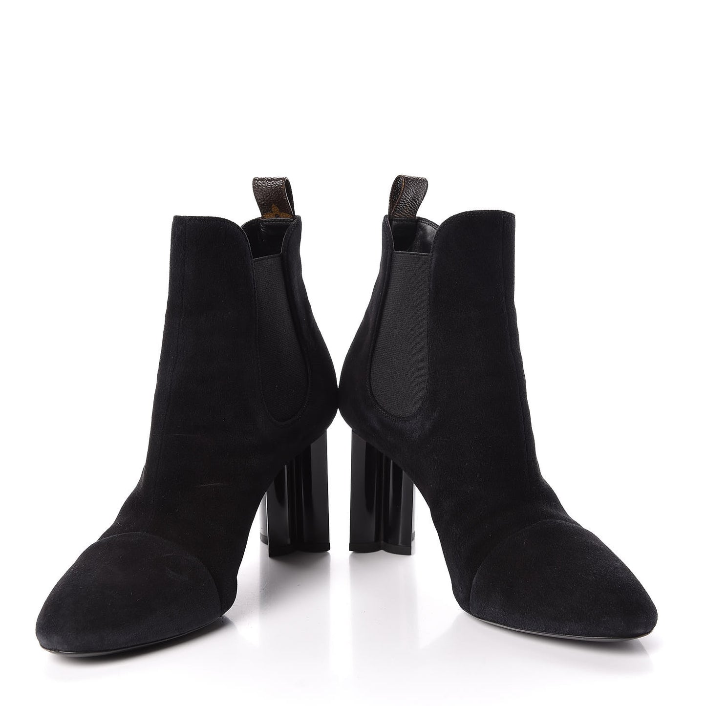 Suede Monogram Uniformes Cap Toe Chelsea 80mm Ankle Boots 39 Black
