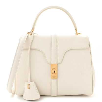 Celine Grained Calfskin Small 16 Top Handle Bag White 1 of 11