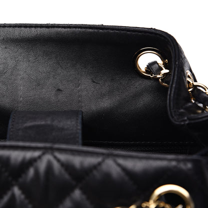 Chanel Lambskin Quilted Large Drawstring Bag Black 15 of 15