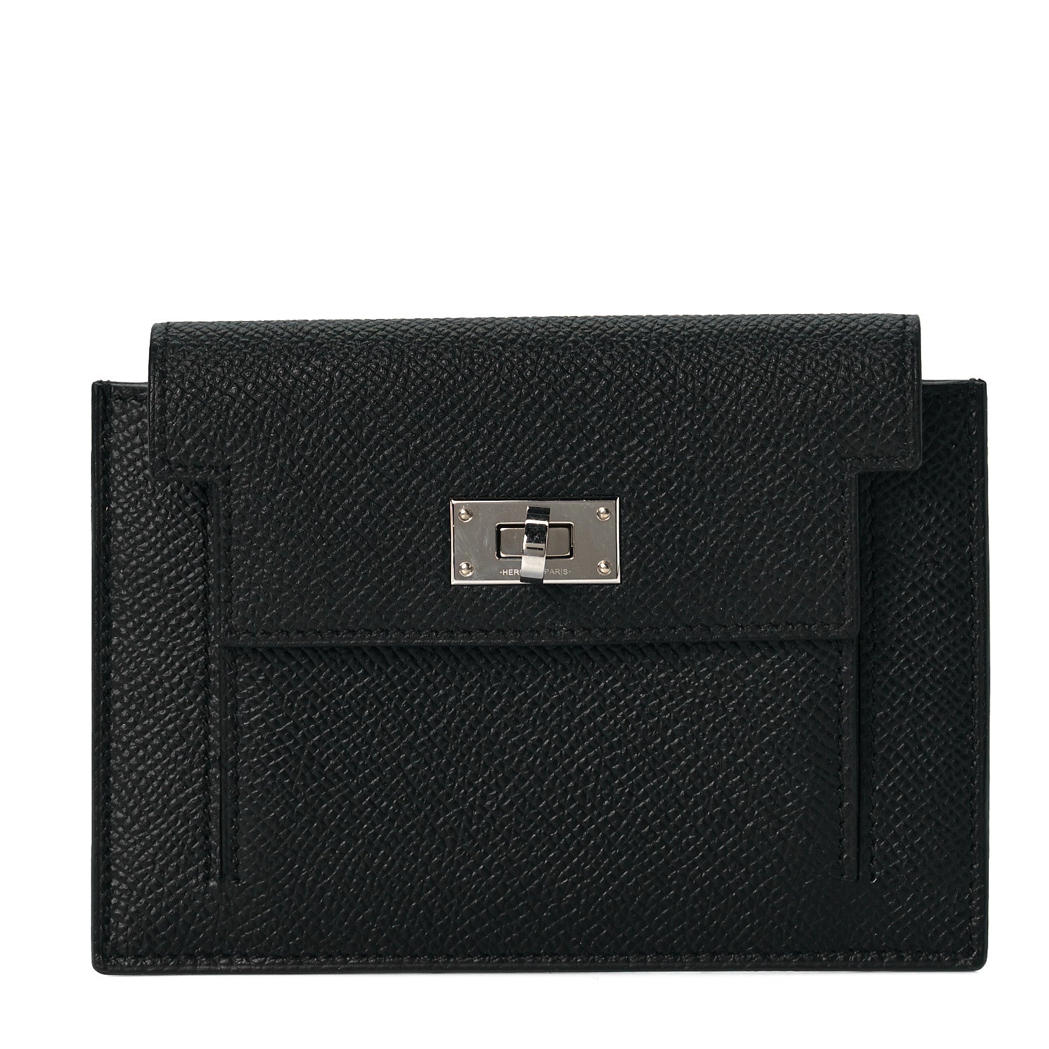 Hermes Epsom Kelly Pocket Compact Wallet Black 1 of 8