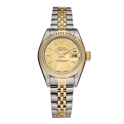 Rolex Stainless Steel 18K Yellow Gold 26mm Oyster Perpetual DateJust Watch Champagne 1 of 4