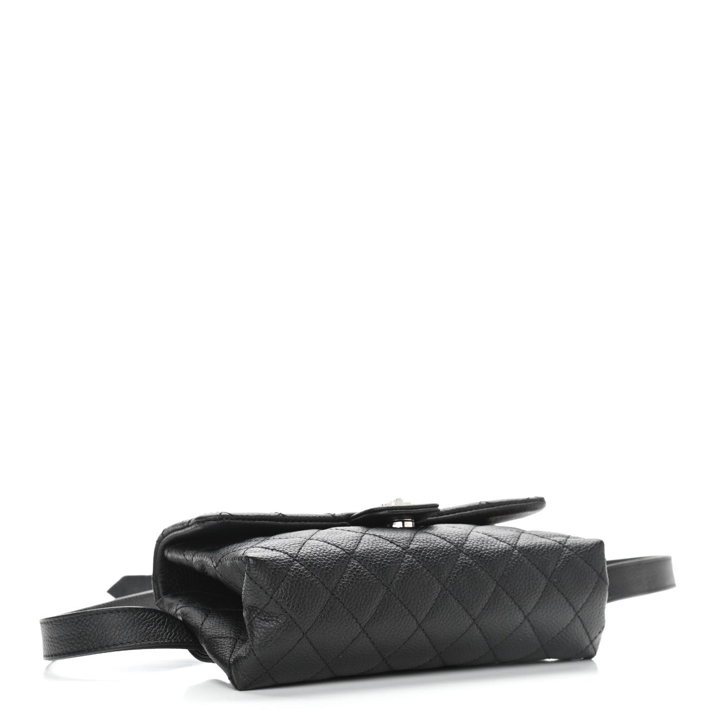 Grained Calfskin Quilted 2.55 Reissue Flap Belt Bag Clutch Black