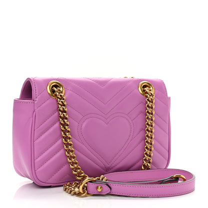 Gucci Calfskin Matelasse Mini GG Marmont Shoulder Bag Candy Mousse 2 of 12