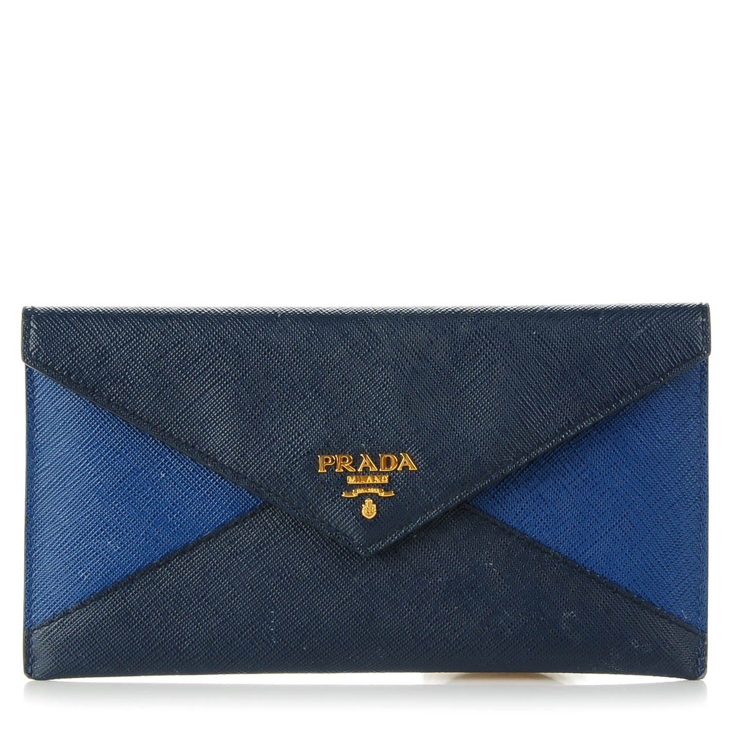 Saffiano Bi-Color Envelope Wallet Baltico Bluette