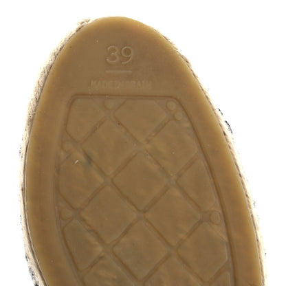 Chanel Tweed Velvet CC Espadrilles 39 Grey Black 8 of 9