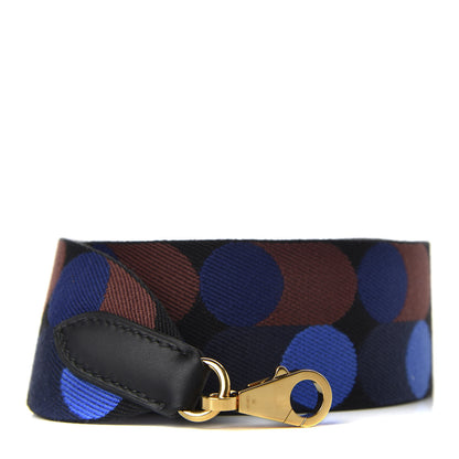 Hermes Toile Swift 50mm Sangle Flipperball Shoulder Strap Black Bleu Saphir 1 of 5