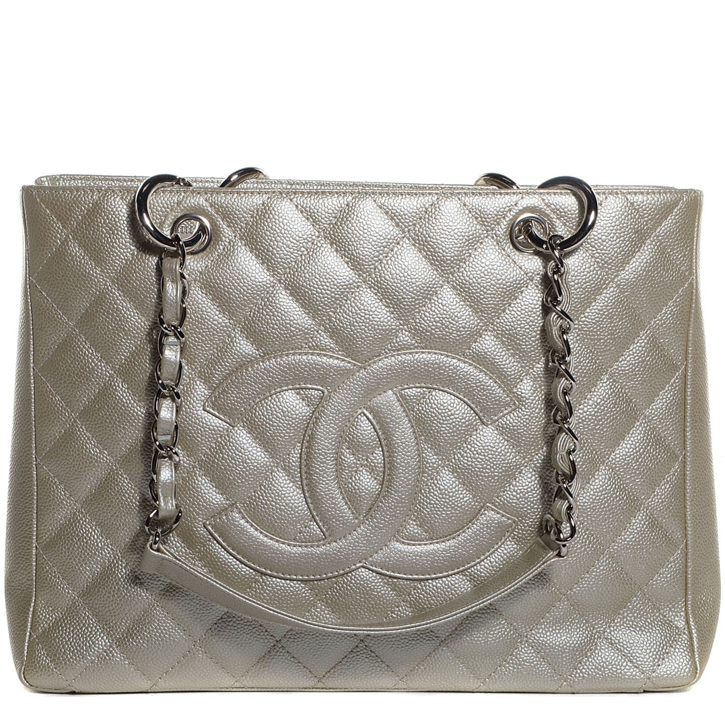Chanel Caviar Quilted Grand Shopping Tote GST Light Gold 1 of 8