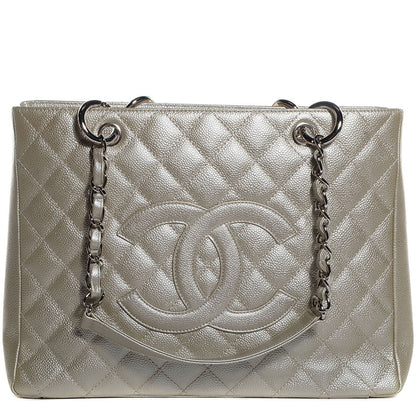 Chanel Caviar Quilted Grand Shopping Tote GST Light Gold 1 of 8