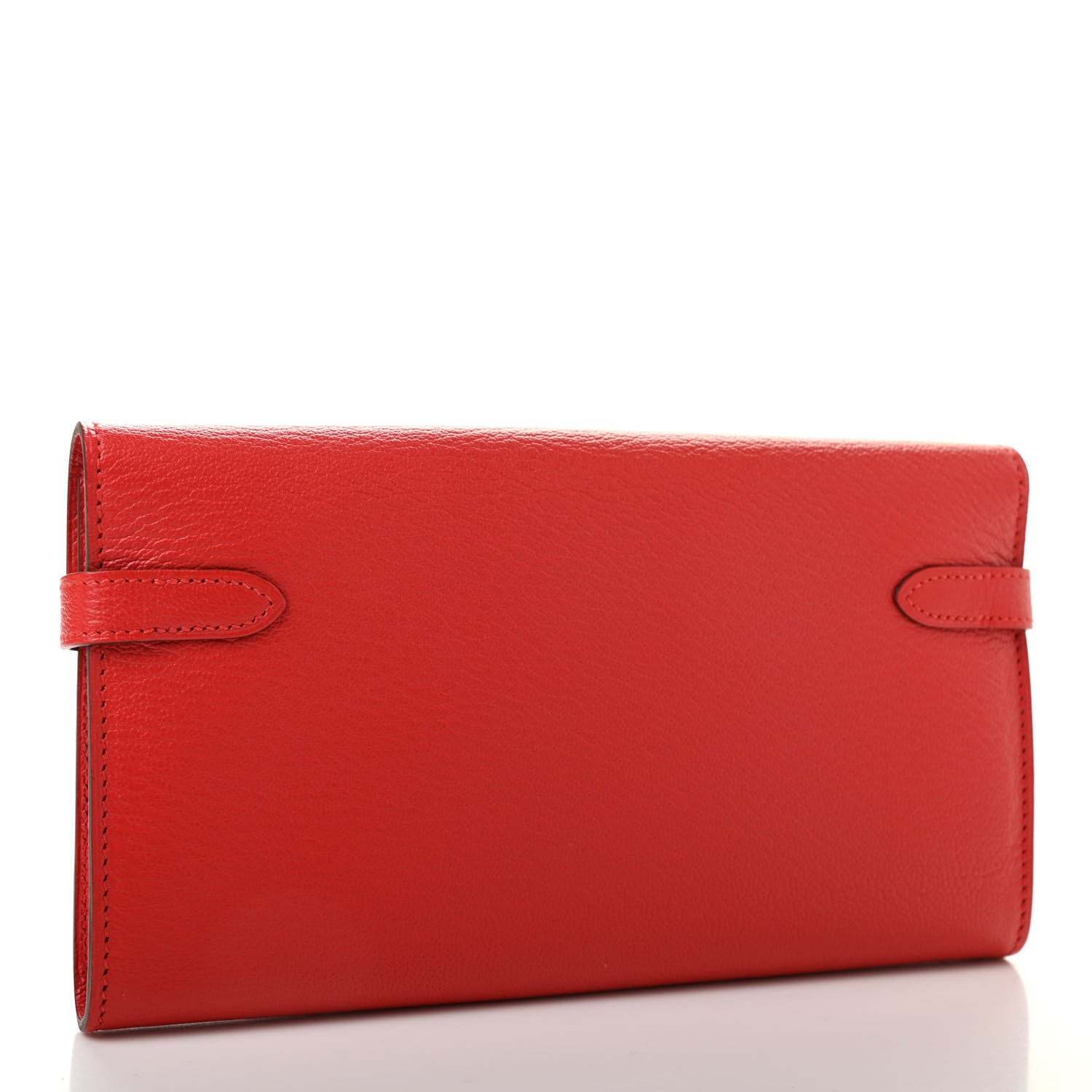 Hermes Chevre Mysore Kelly Longue Wallet Rouge Tomate 3 of 9