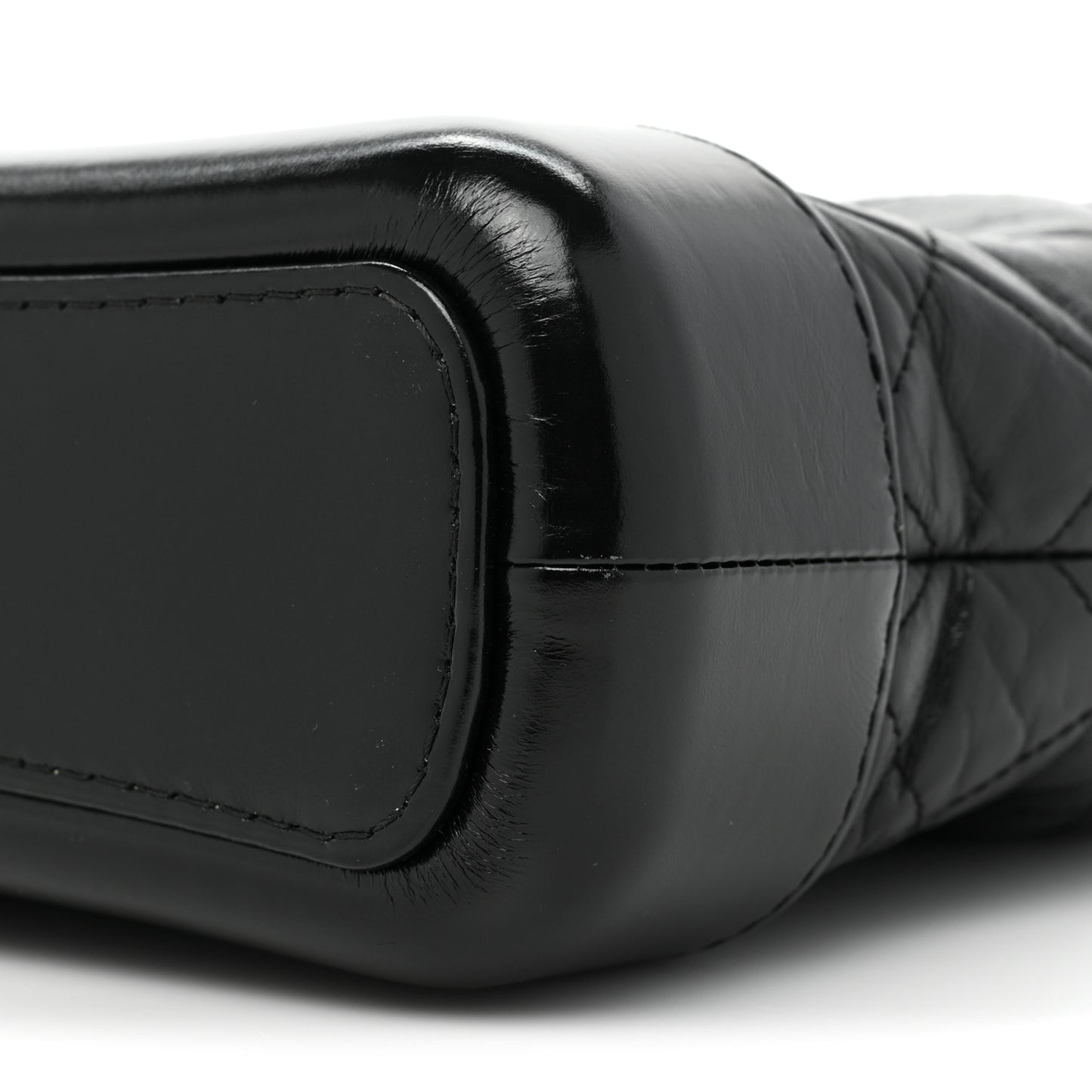 Aged Calfskin Quilted Small Gabrielle Hobo Black