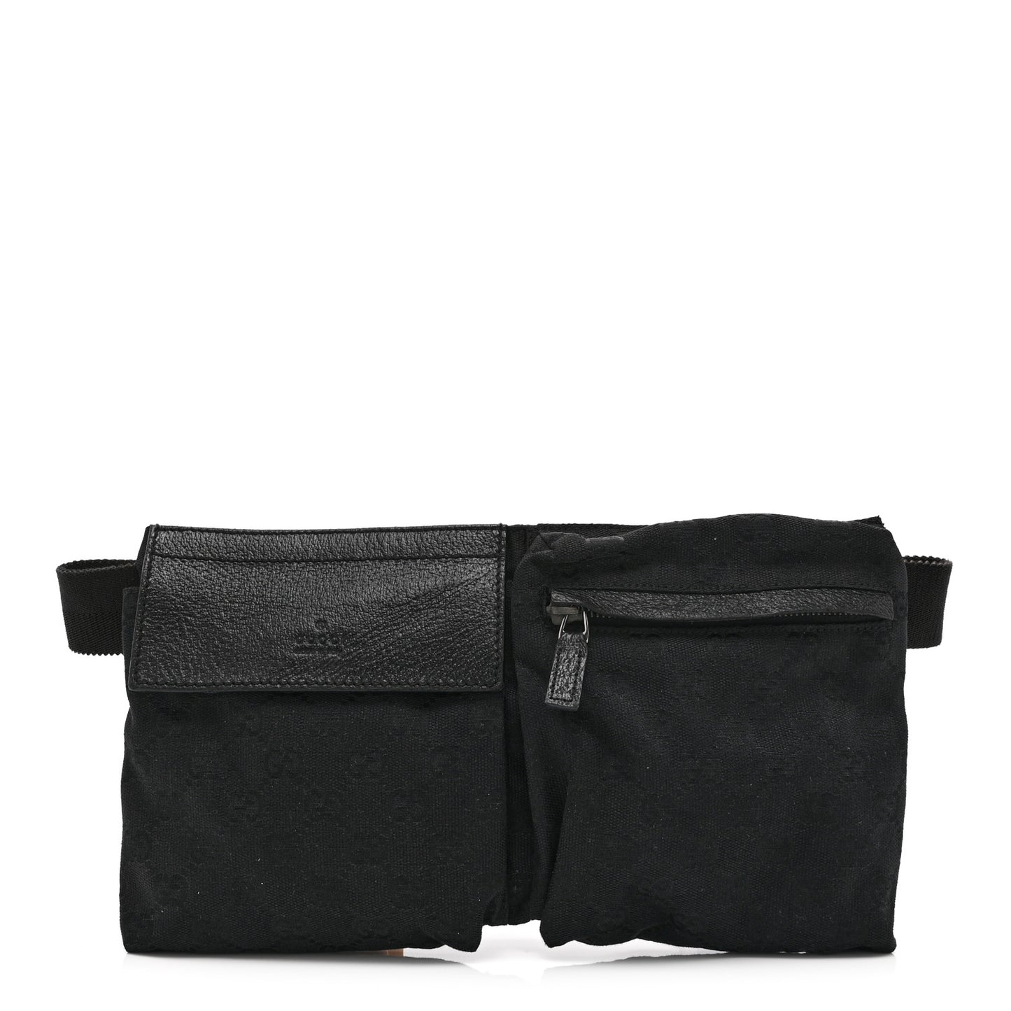 GG Monogram Double Pocket Belt Bag Black