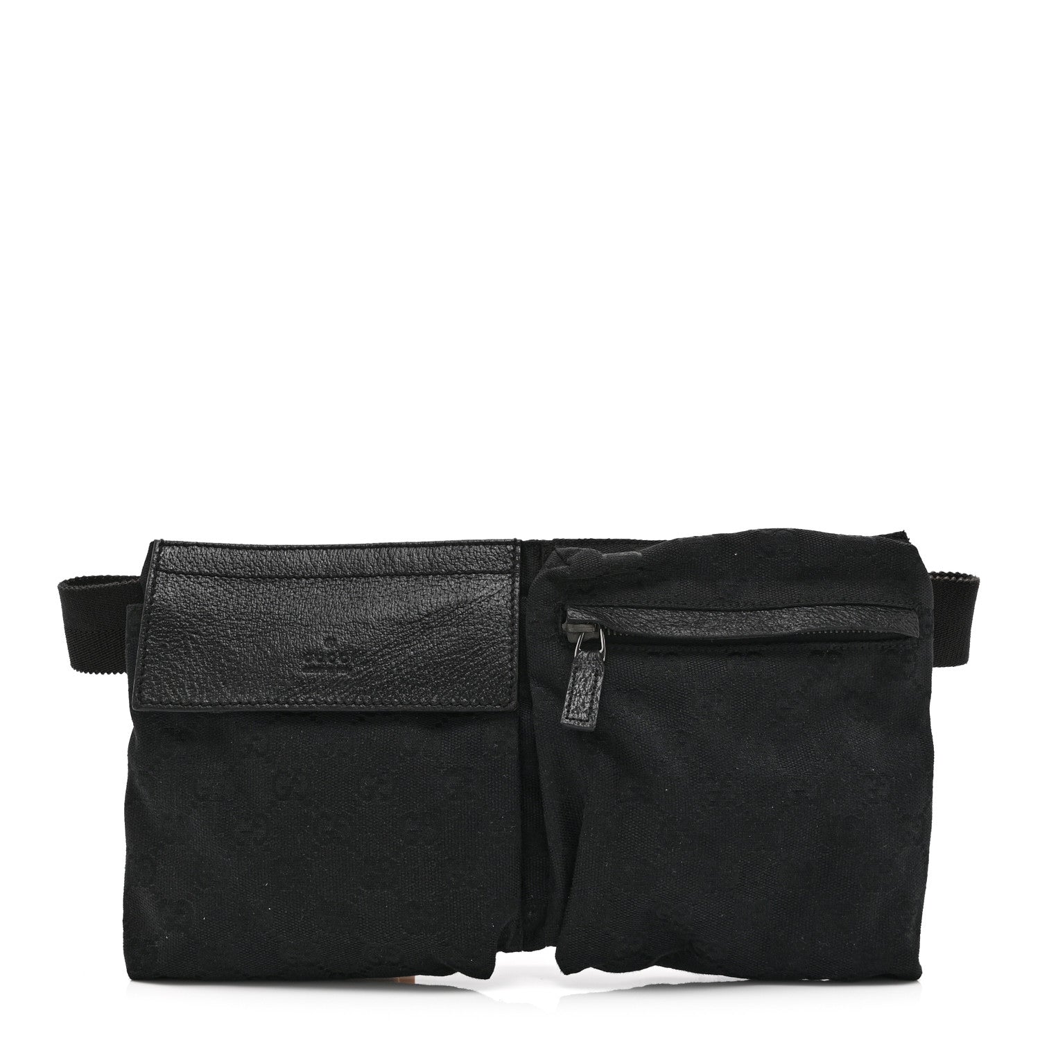 Gucci GG Monogram Double Pocket Belt Bag Black 1 of 10