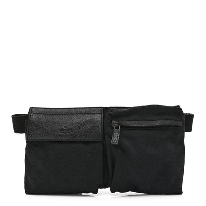 Gucci GG Monogram Double Pocket Belt Bag Black 1 of 10