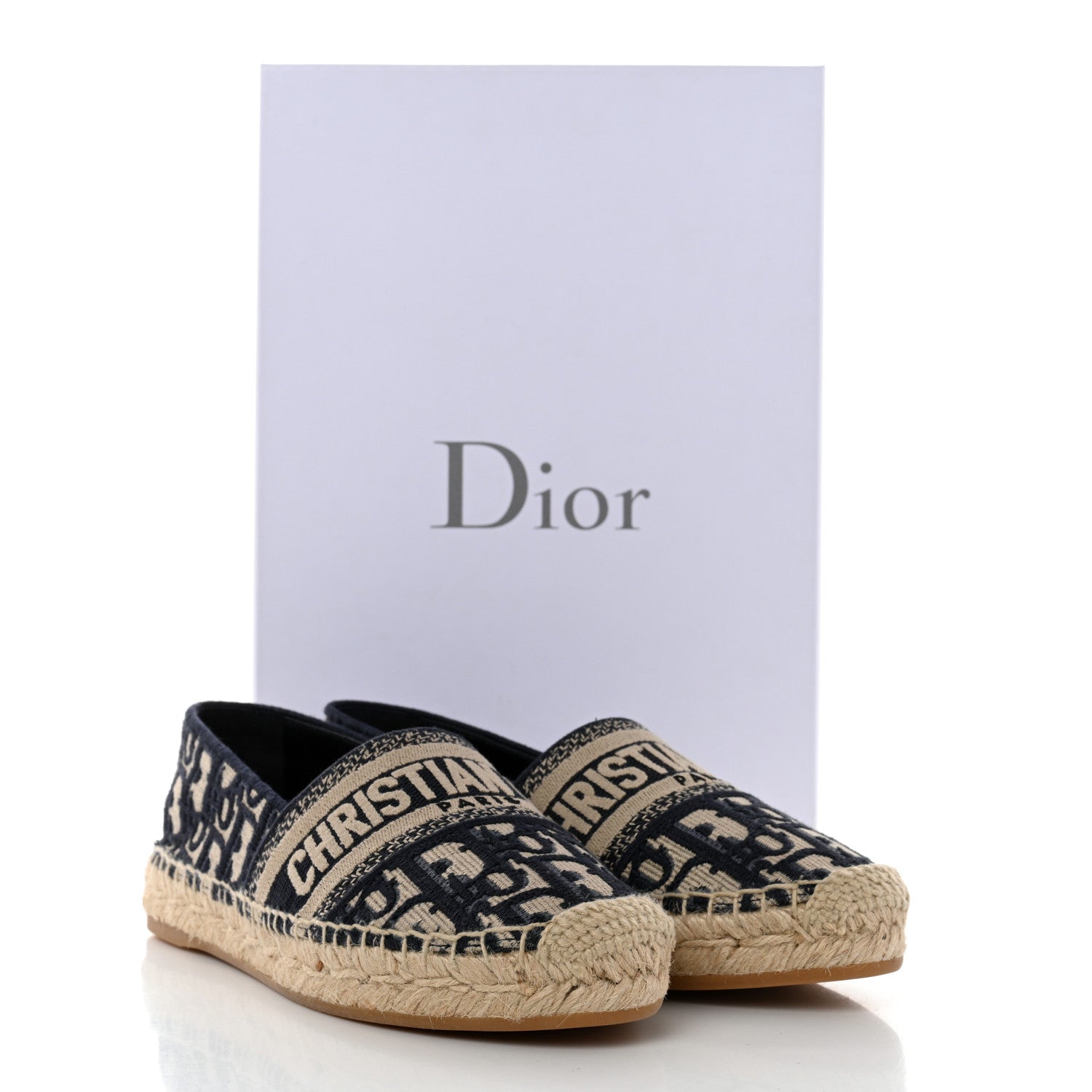 Christian Dior Oblique Embroidered Granville 15mm Espadrilles 35.5 Deep Blue 9 of 9