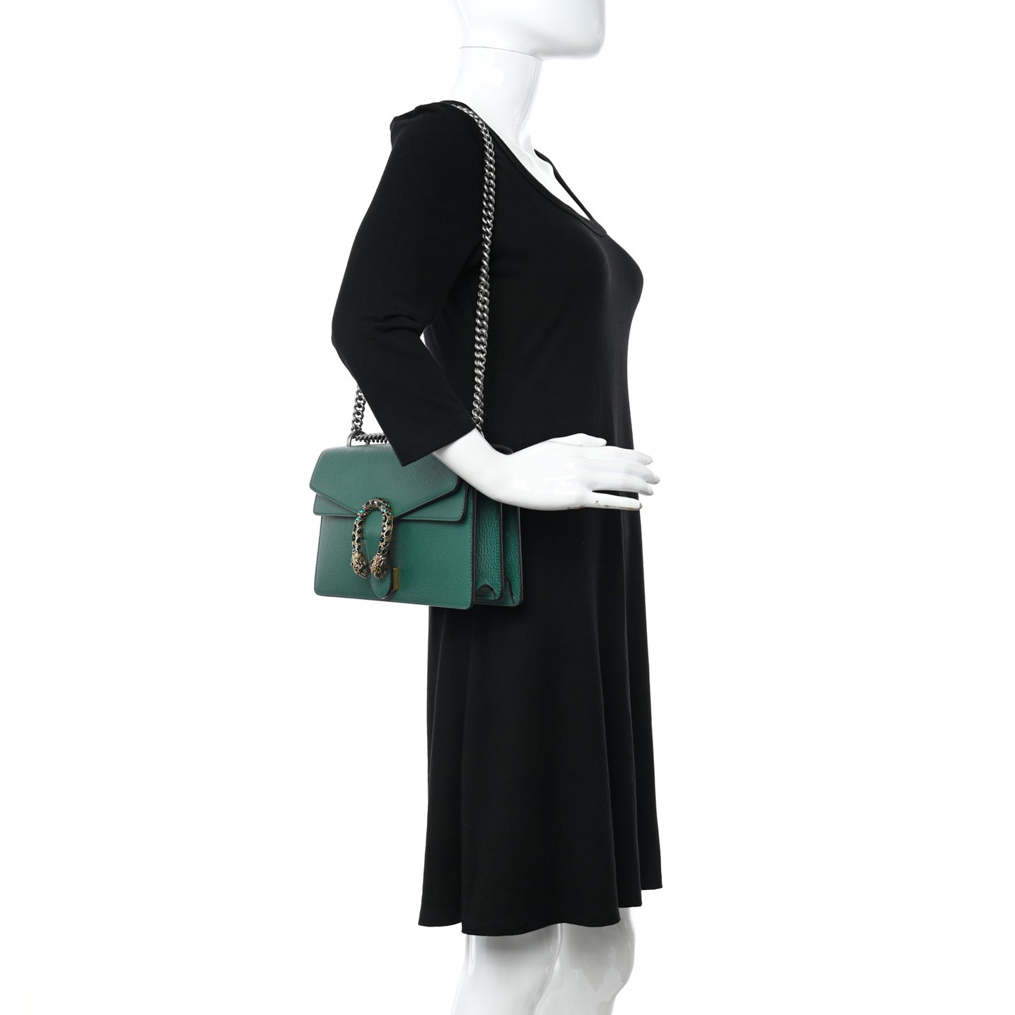 Pebbled Calfskin Small Dionysus Shoulder Bag Emerald