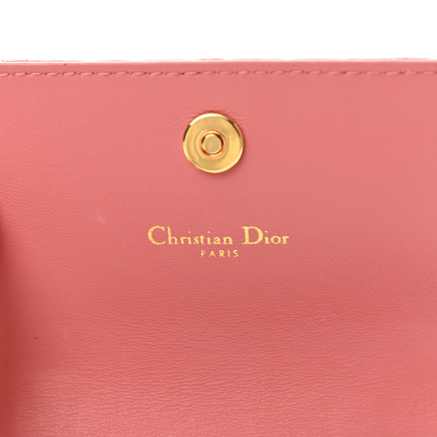 Christian Dior Supple Calfskin Cannage Caro Glycine Wallet Pink 6 of 10