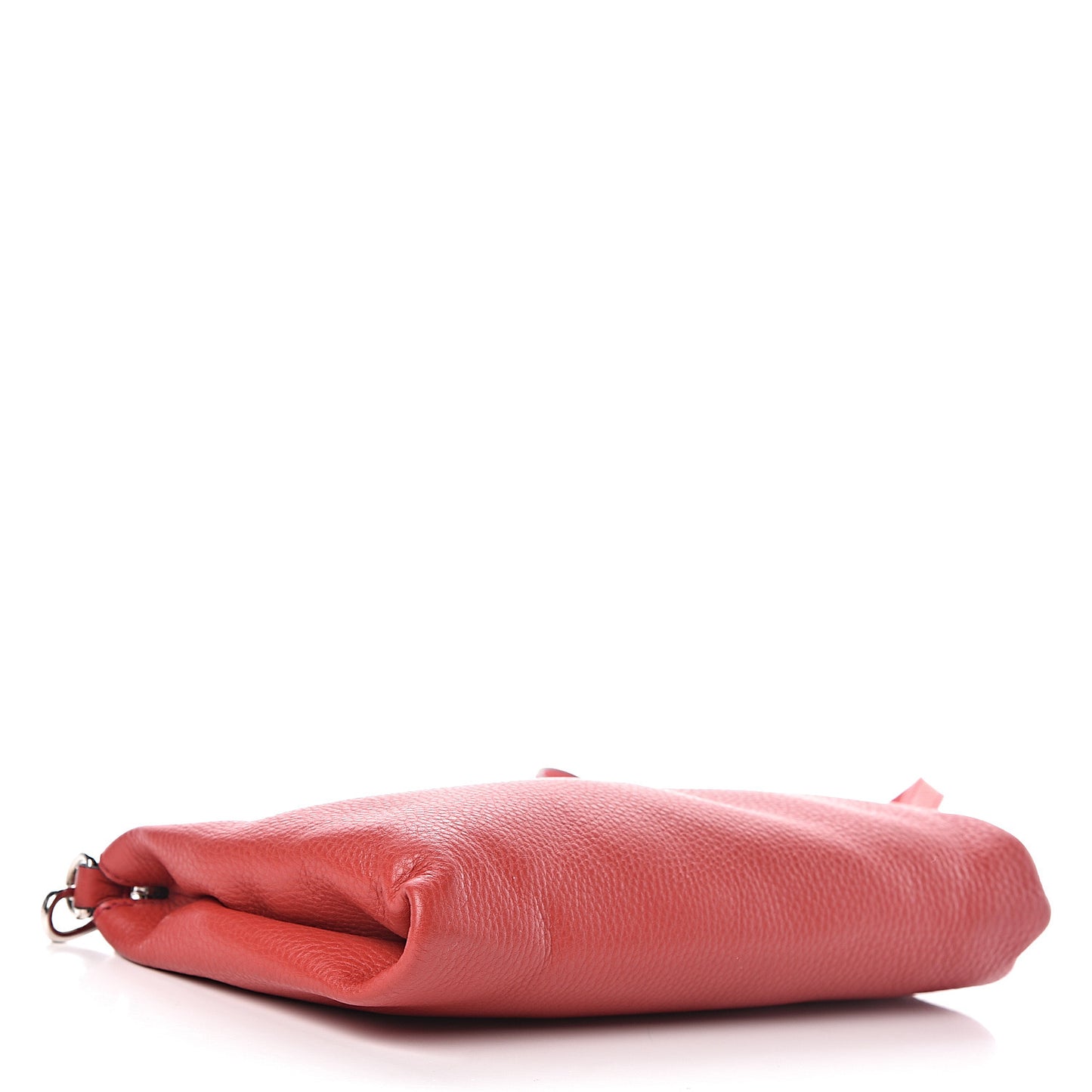 Vitello Daino Zippered Shoulder Bag Rosso