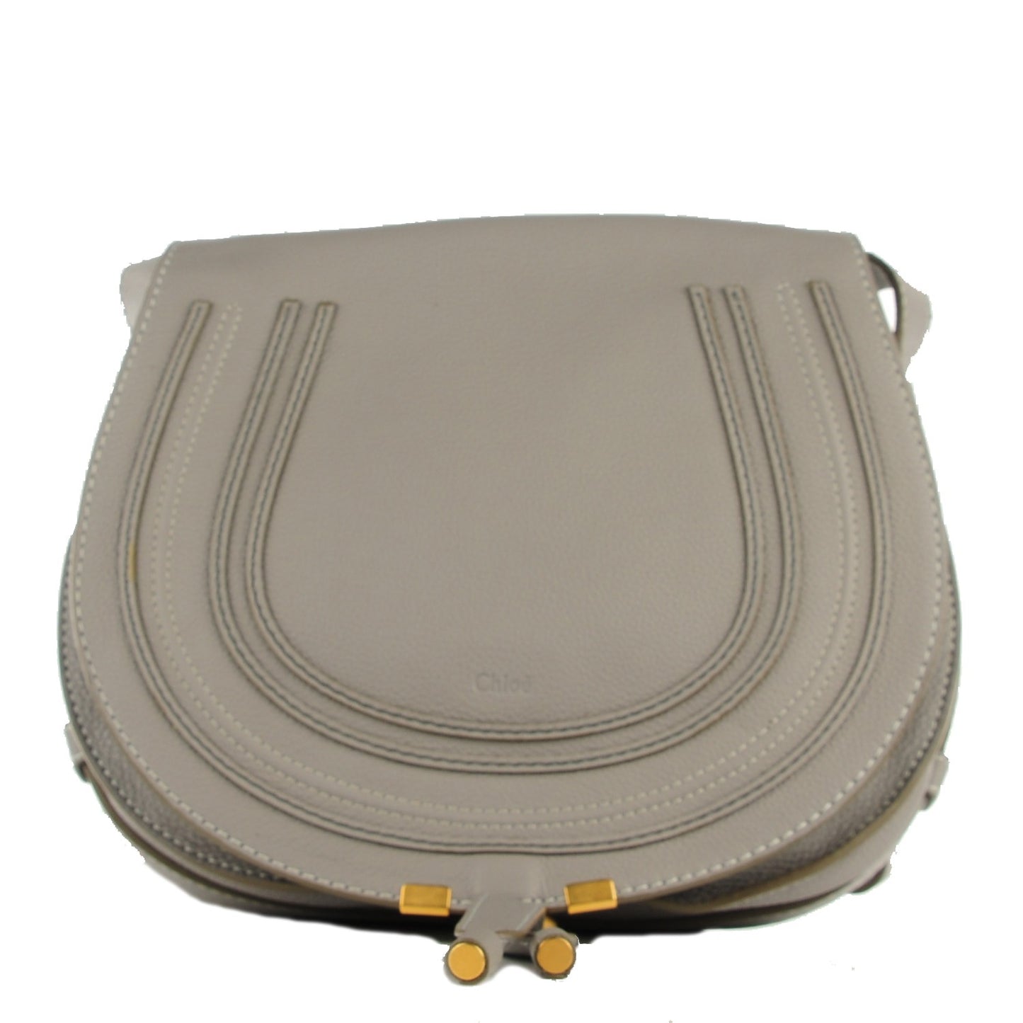 Calfskin Medium Marcie Round Crossbody Bag Cashmere Grey