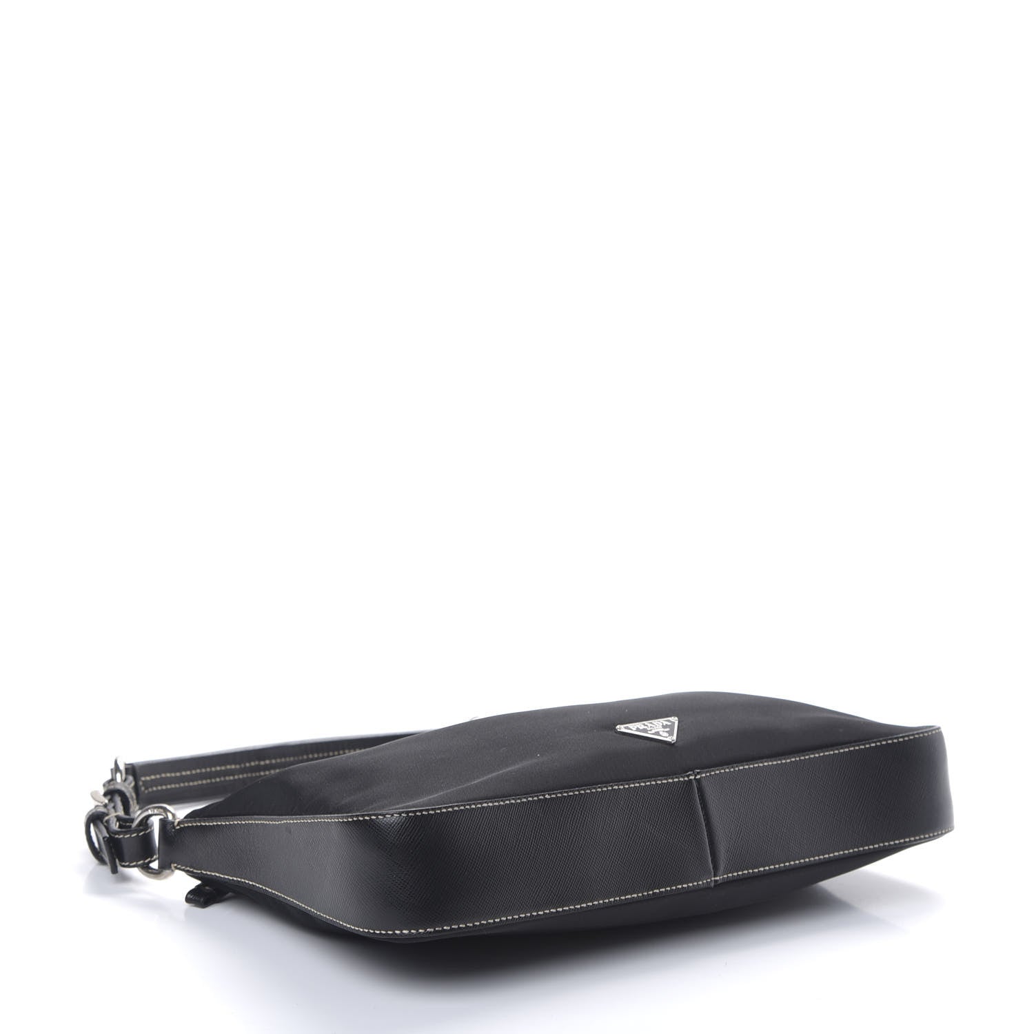 Prada Tessuto Nylon Saffiano Shoulder Bag Black 3 of 8