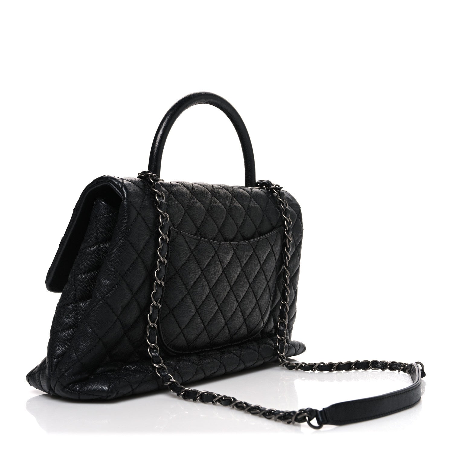 Chanel Caviar Quilted Medium Coco Handle Flap Black 1873845