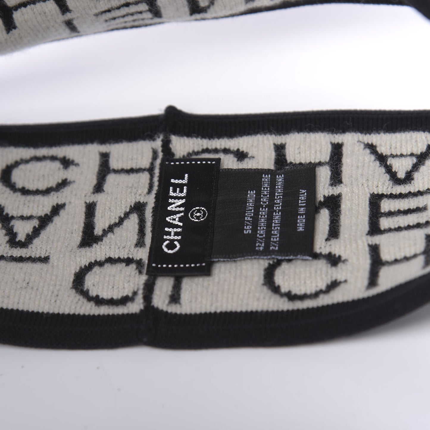 Cashmere Logo Headband Black White