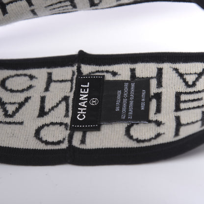 Chanel Cashmere Logo Headband Black White 4 of 4