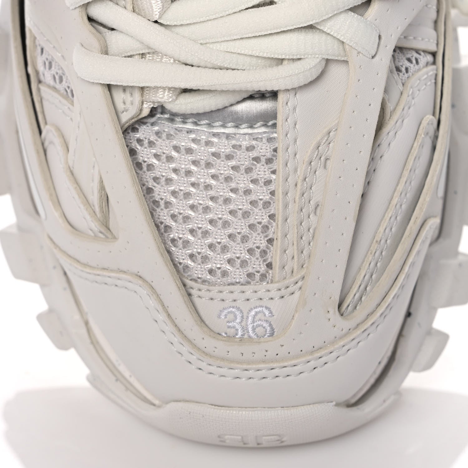 Balenciaga Rubber Mesh Fabric Monocolor Recycled Sole Womens Track Sneakers 36 White 9 of 10