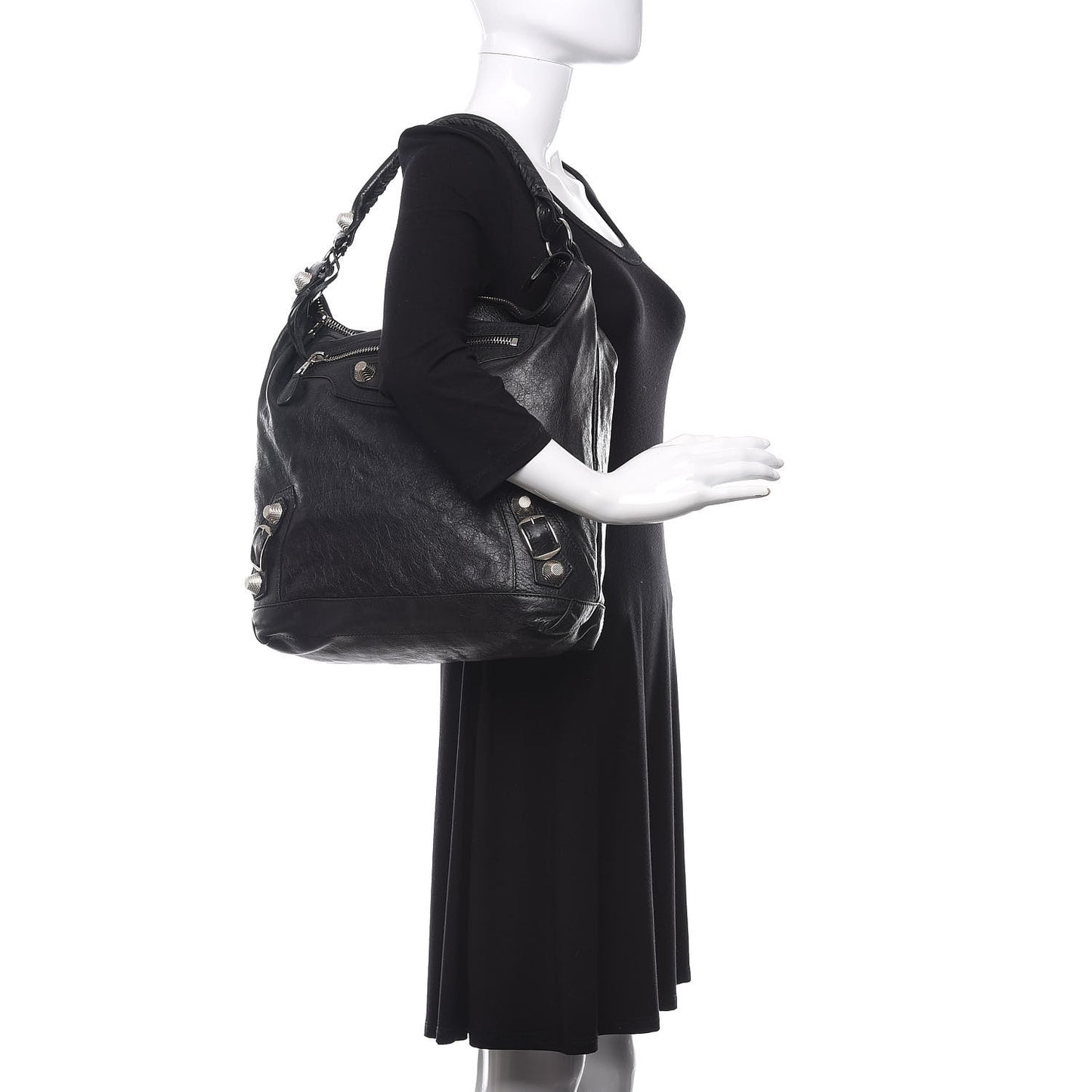 Chevre Giant 21 Silver Hardware Day Hobo Black