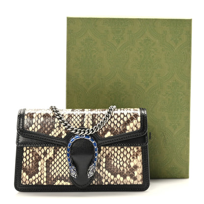 Gucci Snakeskin Azalea Calfskin Enamel Super Mini Dionysus Shoulder Bag New Rock Black Electric Blue 9 of 9