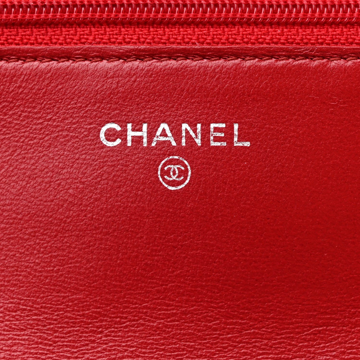 Chanel Lambskin Quilted Wallet On Chain WOC Red 6 of 12