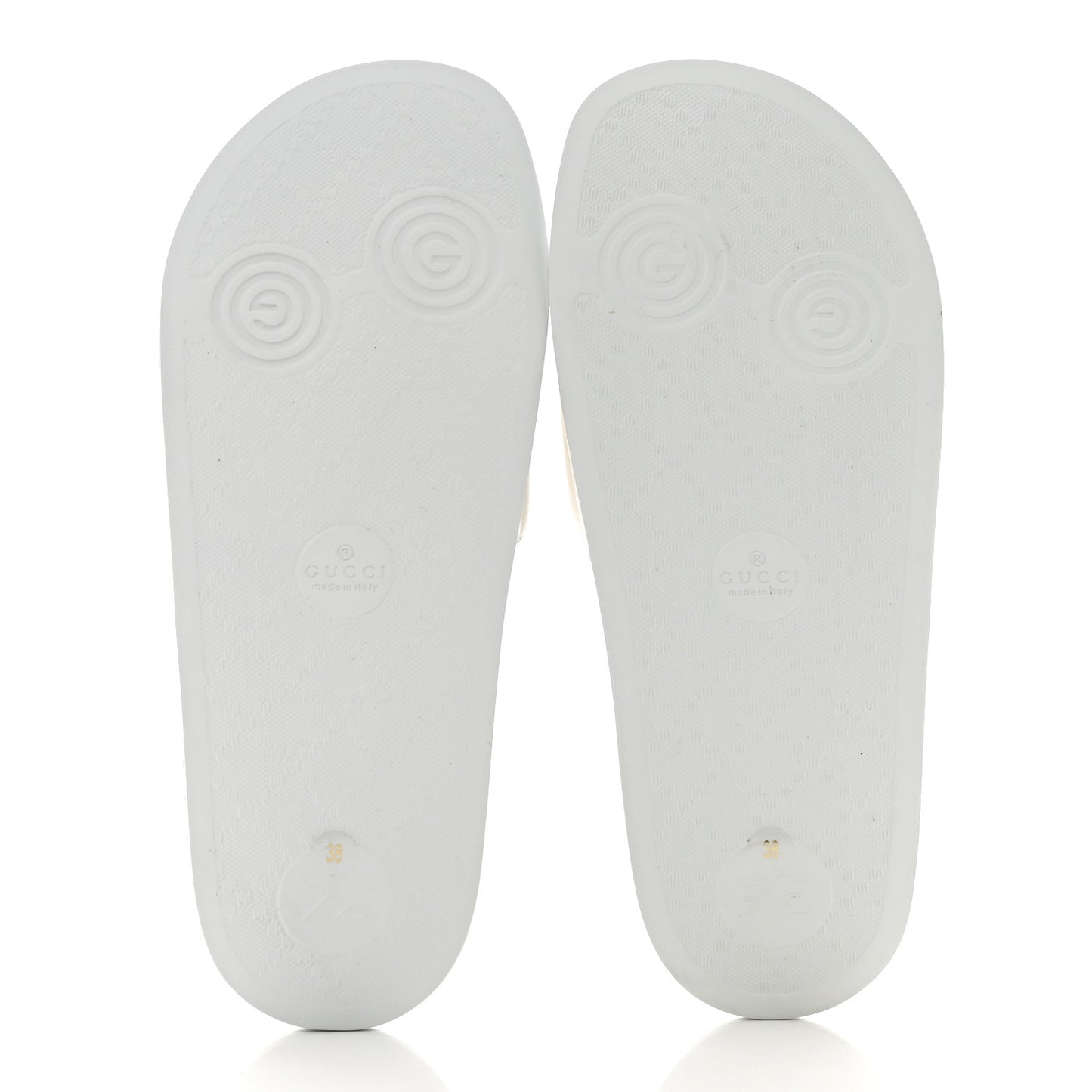 Nappa Miro Soft Calfskin Womens Interlocking G Slide Sandals 38 White Hibiscus Red