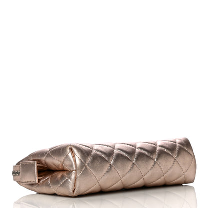 Chanel Metallic Lambskin Quilted Cosmetic Pouch Light Gold 4 of 16