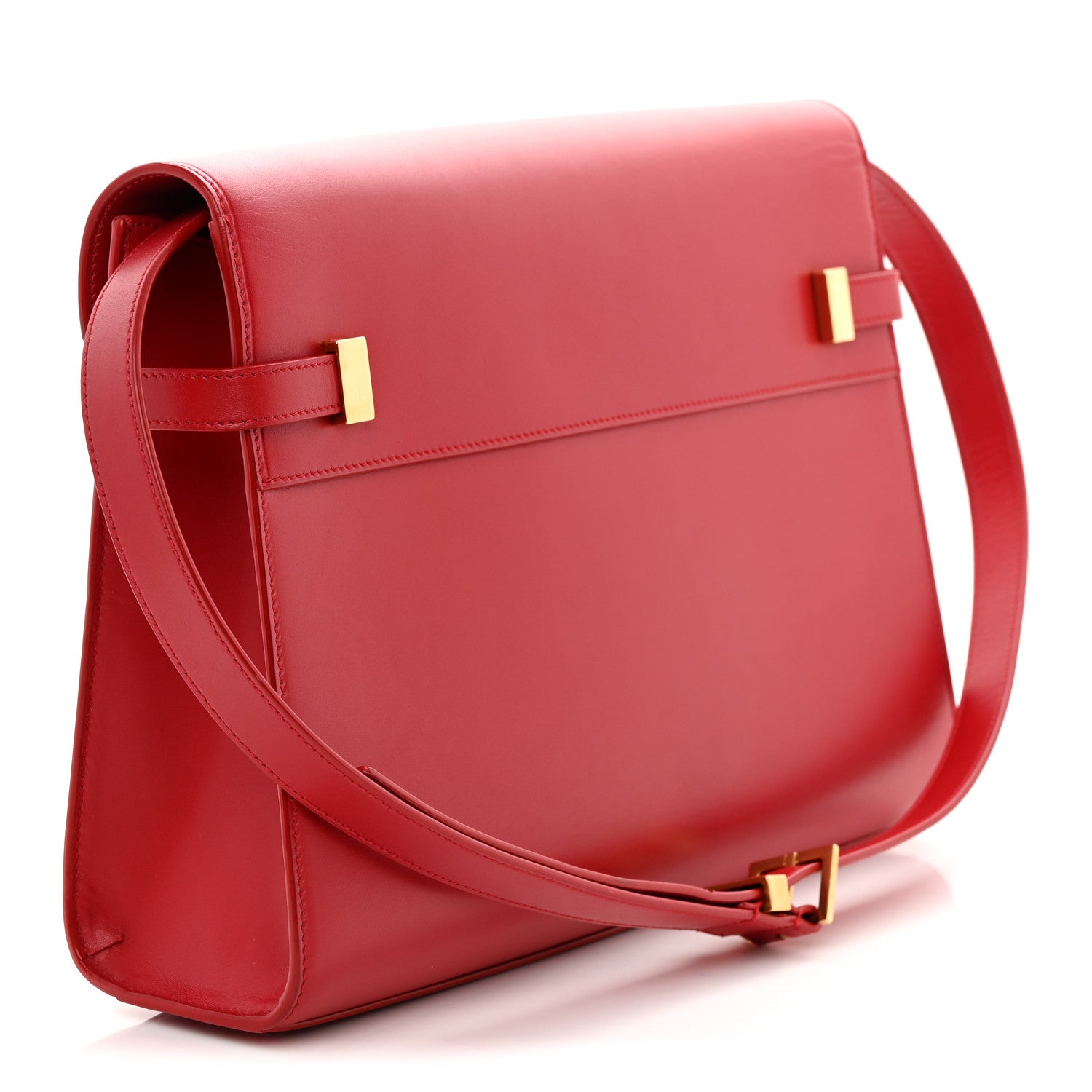 Saint Laurent Smooth Calfskin Manhattan Shoulder Bag Rouge Eros 3 of 10