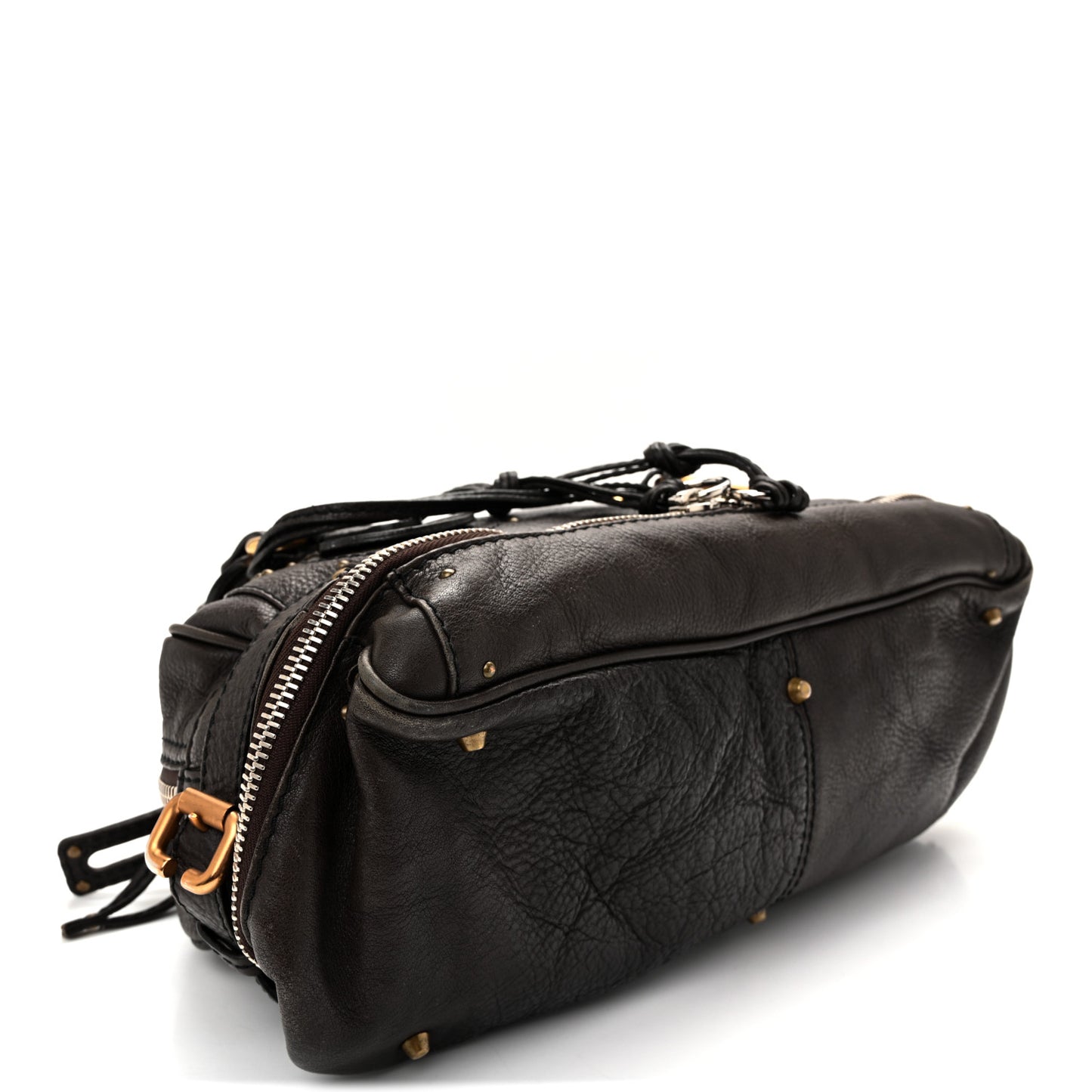 Calfskin Paddington Double Zip Bowler Chocolate