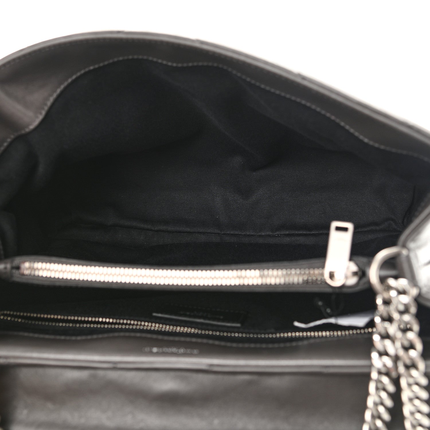 Saint Laurent Calfskin Y Quilted Monogram Medium Loulou Chain Satchel Asphalt 4 of 10