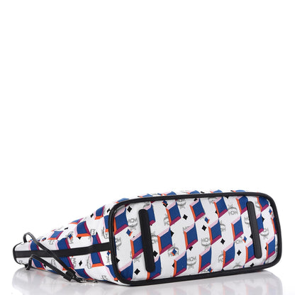 MCM Visetos Reversible Shopper Tote Blue 7 of 16