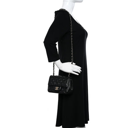 Chanel Lambskin Quilted Mini Square Flap Black 2 of 10